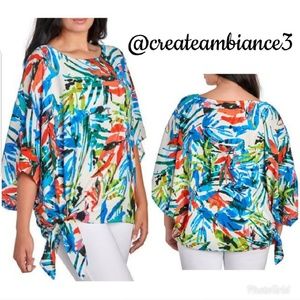 Tropical Floral Print Blouse